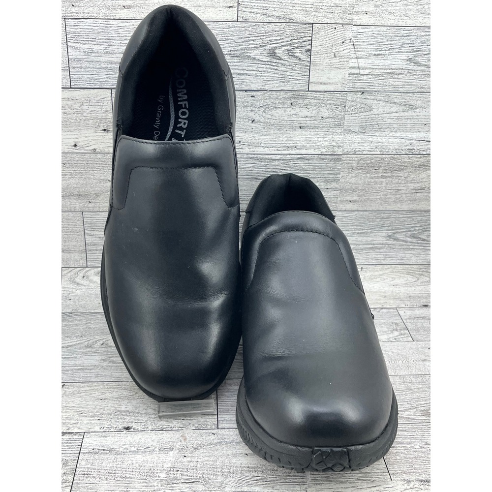 Gravity Defyer TB9030MBL-M Mens Black Leather Slip On Loafers Shoes 8.5 M